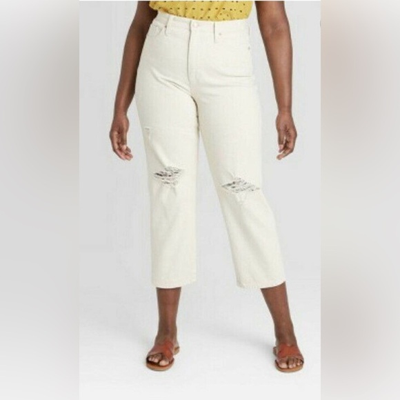 Universal Thread High-Rise Vintage Crop Straight Leg Jeans 18 NWT - Picture 1 of 13